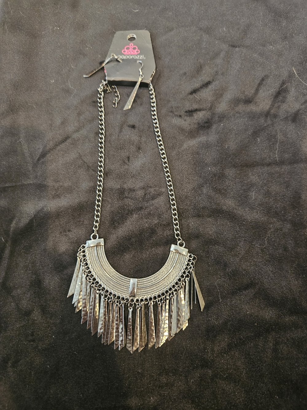 paparazzi Silver-Tone Layered Fringe Collar Necklace